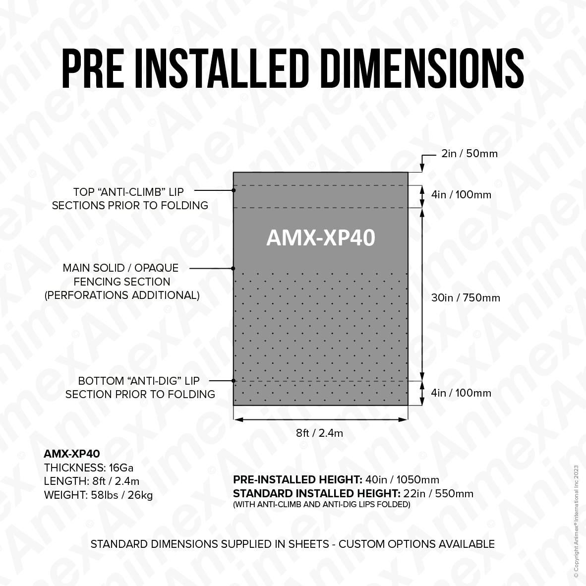 AMX-XP40 (Permanent) Wildlife Exclusion Fencing — Animex Wildlife